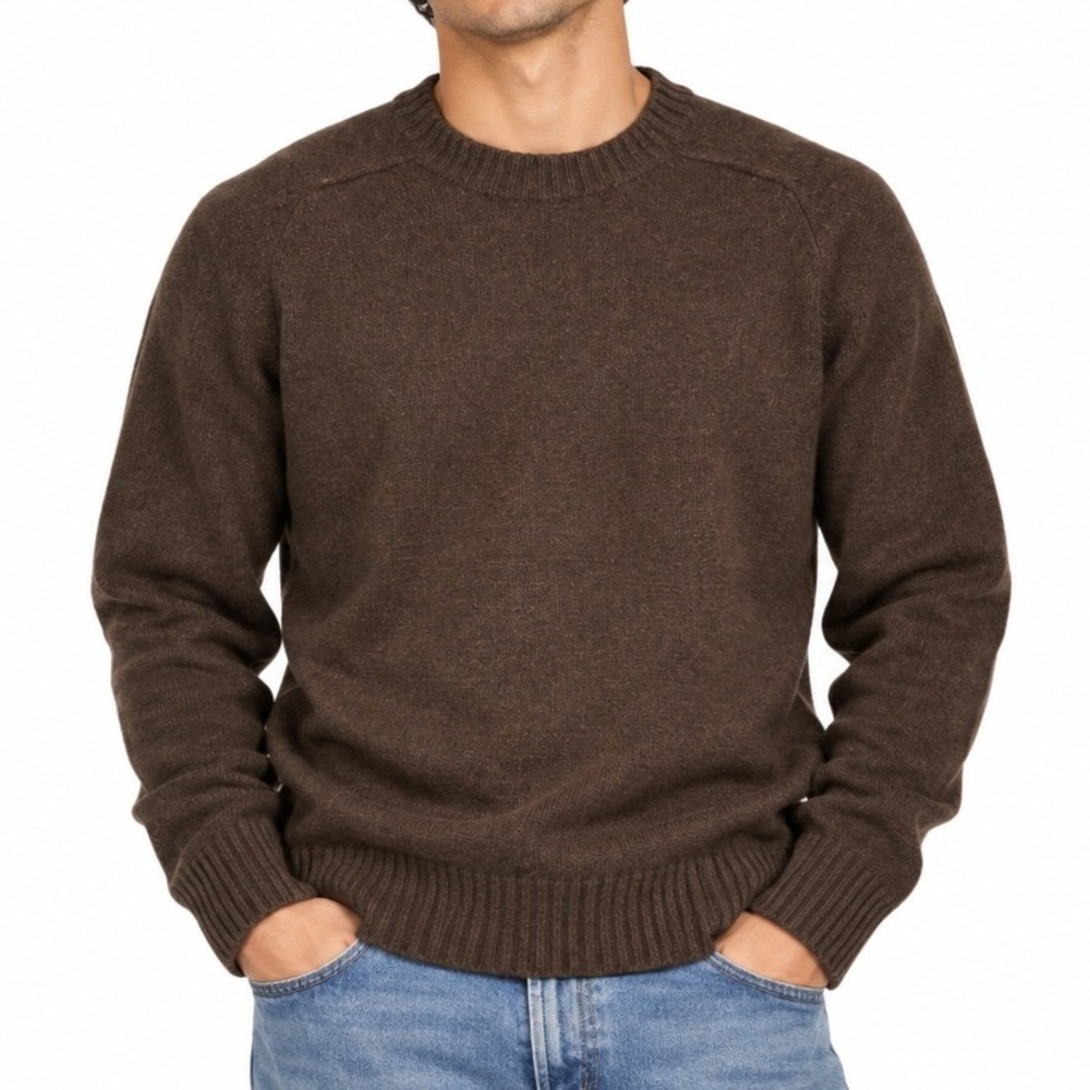 Kings Road Sears Sweater Men L Brown Wool Blend Raglan Vintage Crewneck Pullover